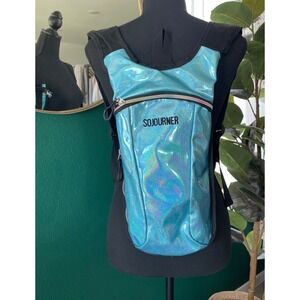 Sojourner‎ Hydration Backpack 2L Blue Holographic Rave Festival Hiking Outdoor
